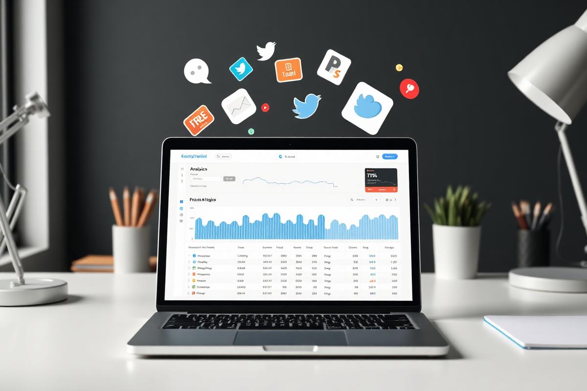Firmalån til markedsføring – laptop med digital markedsføring og analyser for bedriftsvekst
